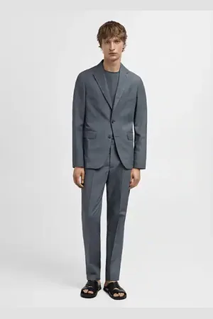 MANGO AN Pantalón traje slim fit mezcla lino 6