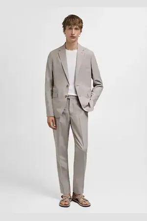 MANGO AN Americana traje slim fit mezcla lino 8
