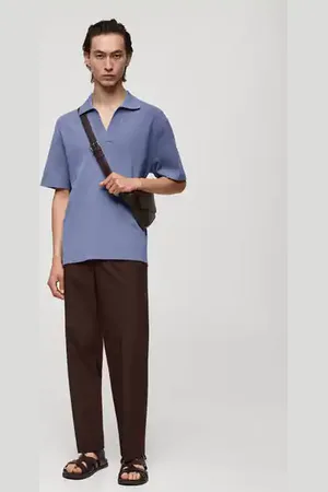 MANGO AN Pantalón regular fit % algodón
