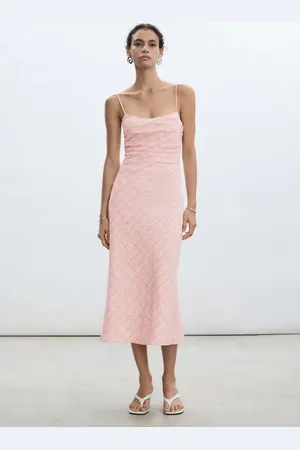 MANGO Vestido midi estampado cuadros CH