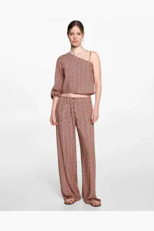 MANGO TEEN Blusa asimétrica estampada