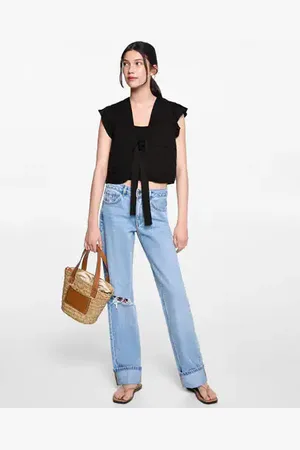 MANGO TEEN Chaleco acolchado volantes