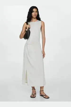 MANGO Vestido punto hombreras