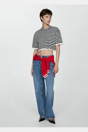 MANGO Jersey crop rayas