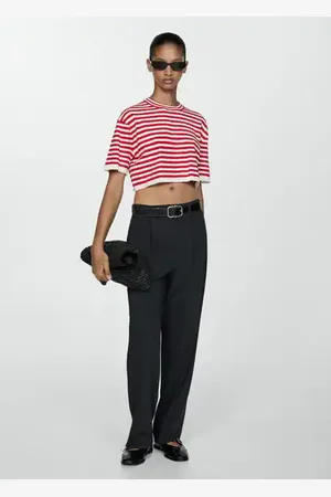 MANGO Jersey crop rayas CH