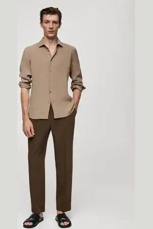 MANGO AN Camisa regular fit tencel