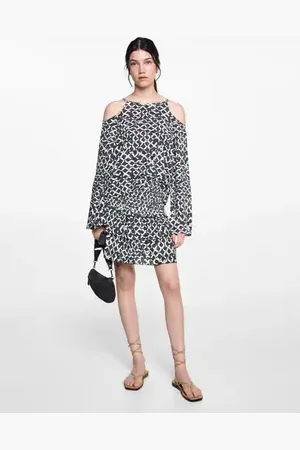 MANGO TEEN Falda fruncida volantes