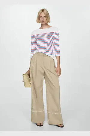 MANGO Camiseta rayas cuello barco