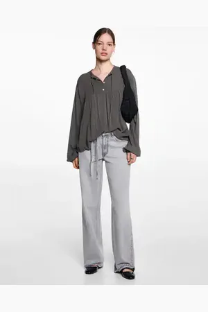MANGO TEEN Blusa fluida lazo cuello E