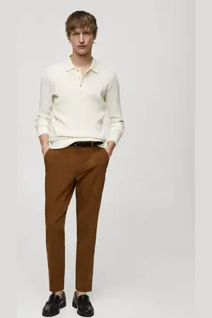 MANGO AN Jersey polo mezcla algodón canalé E