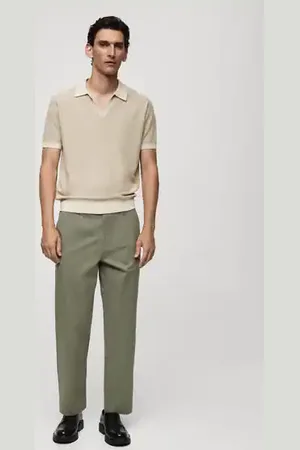 MANGO AN Polo estructura ribetes contraste