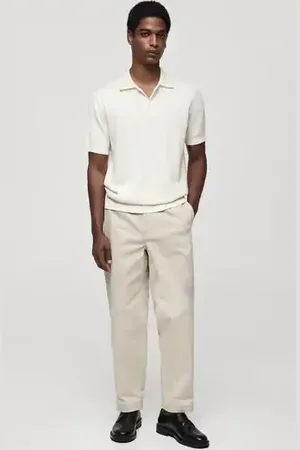MANGO AN Polo punto fino algodón