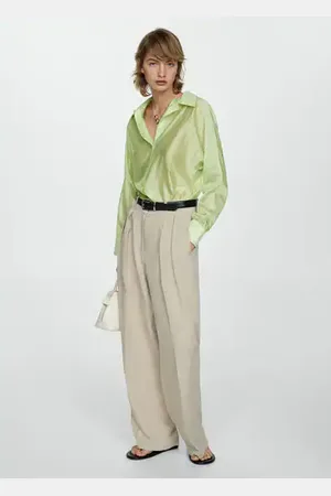 MANGO Camisa lyocell satinada