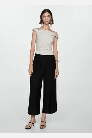 MANGO Pantalón wideleg tablas