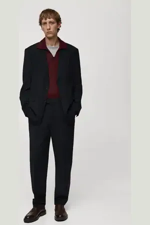 MANGO AN Pantalón traje mezcla lana regular fit