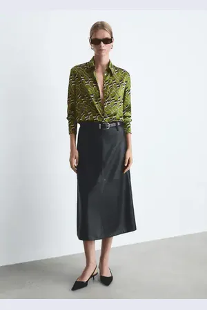 MANGO Camisa satinada estampada CH