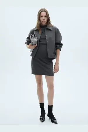 MANGO Vestido diseño espiga