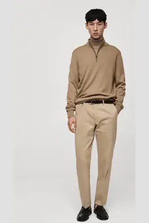 MANGO AN Jersey % lana merino cuello cremallera CH