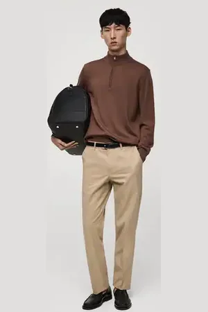 MANGO AN Jersey % lana merino cuello cremallera CH