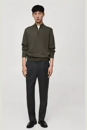 MANGO AN Jersey % lana merino cuello cremallera CH
