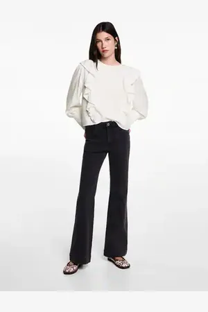 MANGO TEEN Blusa fruncida volantes