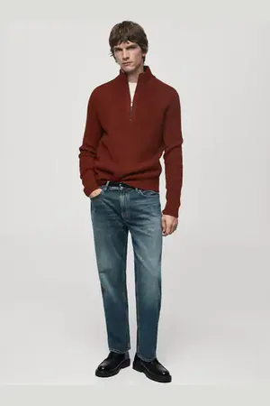 MANGO AN Jersey punto canalé cuello perkins CH