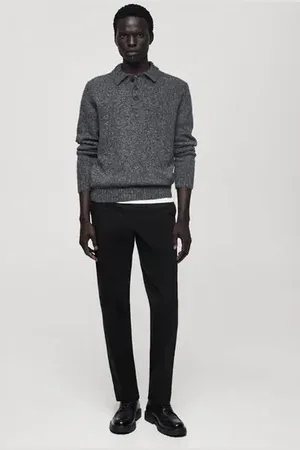 MANGO AN Pantalón algodón straightfit cordón 4