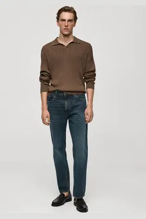 MANGO AN Jersey polo punto fino canalé