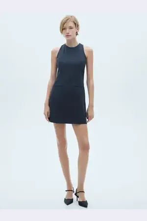 MANGO Vestido corto raya diplomática CH