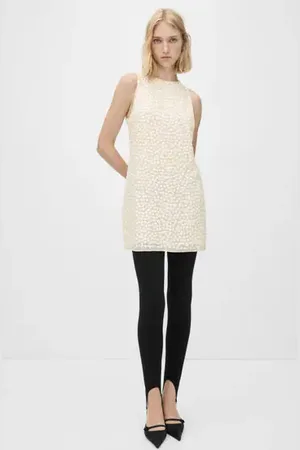 MANGO Vestido corto abalorios