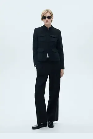MANGO Pantalón pinzas wideleg