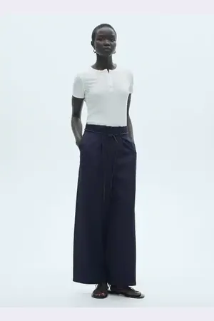 MANGO Pantalón lyocell cordón ajustable CH
