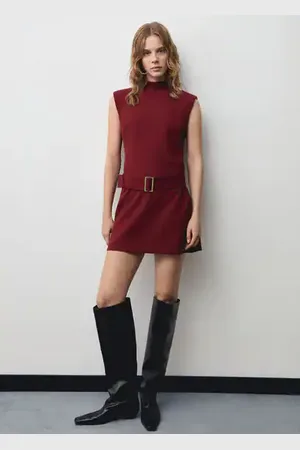MANGO Vestido corto cinturón E