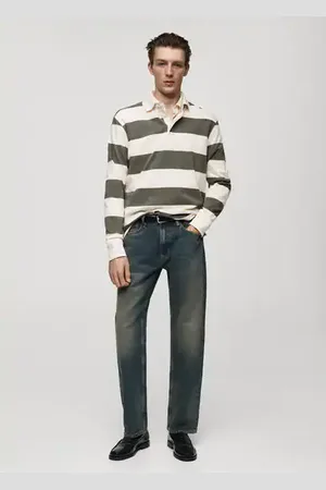 MANGO AN Polo % algodón rayas regular fit