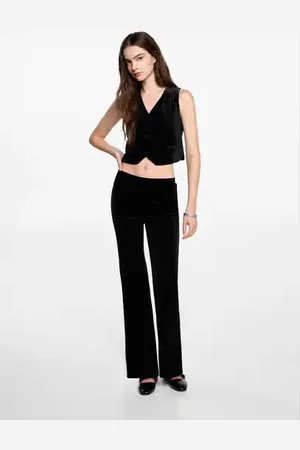 MANGO TEEN Chaleco terciopelo crop