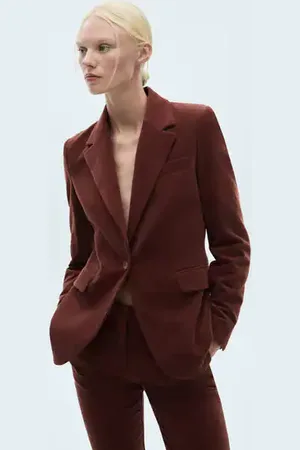 MANGO Blazer traje terciopelo