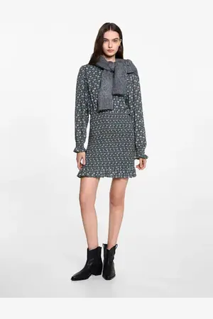 MANGO TEEN Vestido estampado detalle fruncido CH