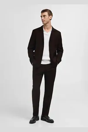 MANGO AN Americana traje % lana slim fit 44