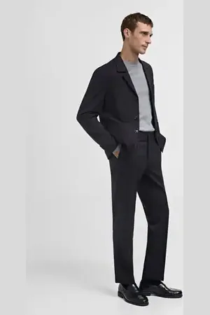 MANGO AN Pantalón traje lana slim fit rayas 2
