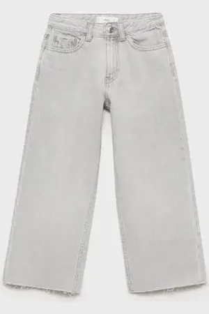 MANGO KIDS Jeans culotte bajo deshilachado 8