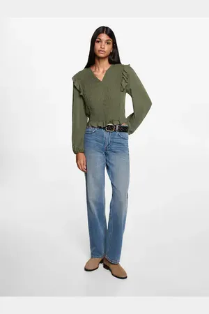 MANGO TEEN Blusa fruncida volantes