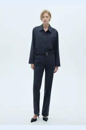 MANGO Pantalón recto raya diplomática