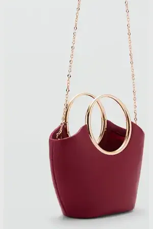 MANGO Bolso de mano detalles metálicos Unitalla