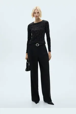 MANGO Camiseta manga larga detalle strass