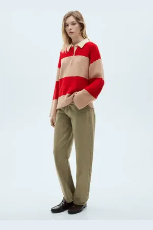 MANGO Jersey rayas cuello polo