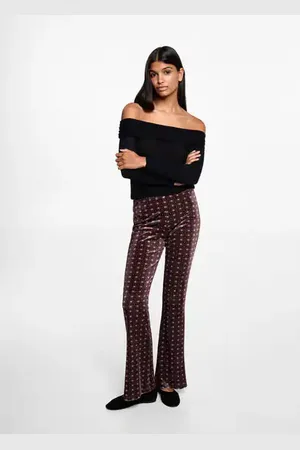 MANGO TEEN Leggings flare estampado terciopelo