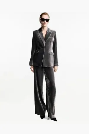MANGO Pantalón traje terciopelo