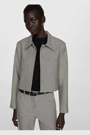 MANGO Chaqueta crop bolsillos