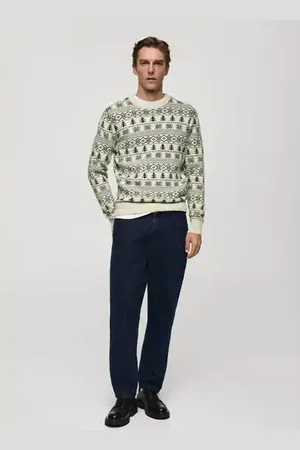 MANGO AN Jersey punto estampado navideño