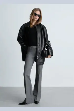 MANGO Top canalé algodón E